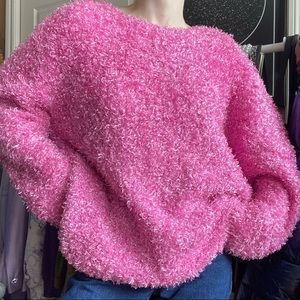 oversized pink sweater